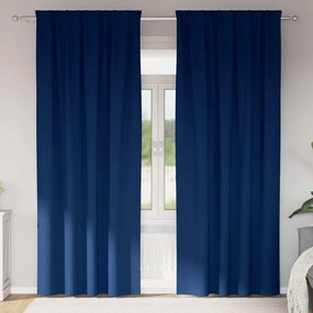 vidaXL Κουρτίνες 2 pcs Σκούρο Μπλε 260 x 140 εκ. Πολυεστέρας