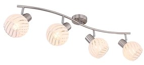 Φωτιστικό Οροφής Globo Lighting Willy 54025-4 Νίκελ Ματ