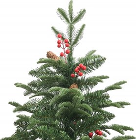 vidaXL Χριστουγεννιάτικο Δέντρο Τεχν. Αρθρωτό Κουκουνάρια/Μούρα 210 εκ