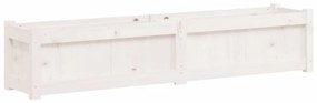 vidaXL Ζαρντινιέρα Λευκή 150 x 31 x 31 εκ. από Μασίφ Ξύλο Πεύκου