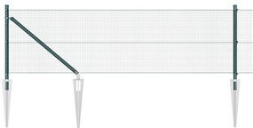 vidaXL Φράχτης Welded Wire Fence με 13 Ακίδες Πράσινος 0.8x100 μ Ατσάλι