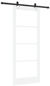 vidaXL Συρόμενη Πόρτα Λευκό 86 x 211 cm Ξύλο και μέταλλο