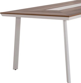 ΤΡΑΠΕΖΙ ΑΛΟΥΜΙΝΙΟΥ TABER HM5131.11 ΛΕΥΚΟ ΜΕ POLYWOOD TOP 200x100x75Υεκ