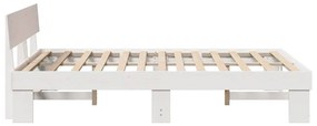 vidaXL Σκελετός Κρεβατιού Λευκό 150 x 200 cm Μασίφ ξύλο πεύκου
