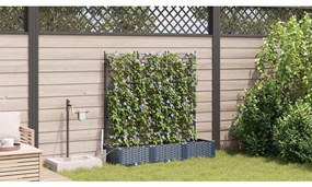 vidaXL Ζαρντινιέρες κήπου Γκρι 120 x 40 x 126 cm Ατσάλι