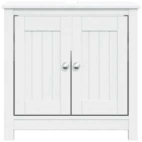 vidaXL Ντουλάπι Νιπτήρα BERG Λευκό 60 x 34 x 59 εκ. Μασίφ Ξύλο Πεύκου