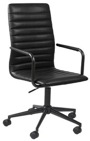 Καρέκλα γραφείου Oakland 201, Μαύρο, 103x45x58cm, 10 kg, Με ρόδες, Με μπράτσα, Μηχανισμός καρέκλας: Economic | Epipla1.gr