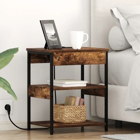 vidaXL Κομοδίνο Καπνιστή δρυς 41 x 31 x 51 εκ. Επεξεργασμένο ξύλο