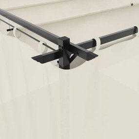 vidaXL Κιόσκι με Κουρτίνες Κρεμ 3x3 μ. από Ατσάλι