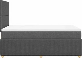 vidaXL Κρεβάτι Boxspring με Στρώμα Σκούρο Γκρι 120x200 εκ. Υφασμάτινο