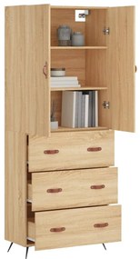 vidaXL Ντουλάπι Sonoma δρυς 69,5 x 34 x 180 εκ. από Επεξεργασμένο Ξύλο