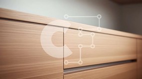 Intra Συλλεκτικό Ξύλινο Παζλ Plywood  4mm - Μοντέρνο Ξύλινο Ντουλάπι με Συρτάρι και Πόρτες Σε Ξύλινο Κουτί - Διαστάσεις Puzzle: 10x10 cm – 25 κομμάτια