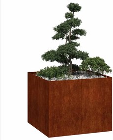 vidaXL Γλάστρα Κήπου Σκ rusty 100 x 100 x 80 εκ