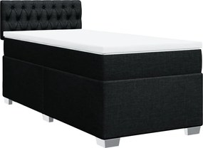 vidaXL Κρεβάτι Boxspring με Στρώμα Μαύρο 100 x 200 εκ. Υφασμάτινο
