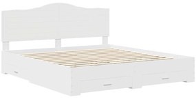 vidaXL Σκελετός Κρεβατιού Λευκό 180 x 200 cm Επεξεργασμένο ξύλο