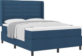 vidaXL Κρεβάτι με ελατήρια με στρώμα Μπλε 200 x 140 cm ύφασμα