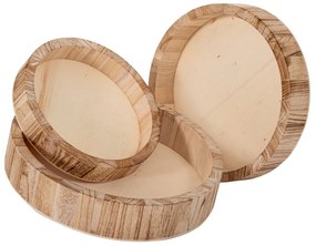 Δίσκοι Στρόγγυλοι (Σετ 3Τμχ) 90156 33x6/24x4cm Brown Ξύλο