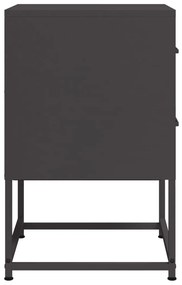 vidaXL Κομοδίνο Μαύρο 36 x 39 x 60,5 εκ. Ατσάλινο