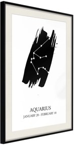 Αφίσα - Zodiac: Aquarius I - 20x30 - Μαύρο - Με πασπαρτού