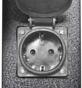 Μαύρος Στύλος Πρίζας Κήπου με Λάμπα