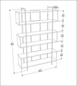 Βιβλιοθήκη Πράσινο / Μαύρο CLEOZO 120x29.6x180