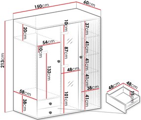 Ντουλάπα Cali τρίφυλλη