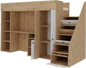 Πολυλειτουργικό κρεβάτι Smart XIV-Leuko - 247.00Χ120.00Χ165.00cm