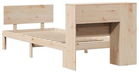 vidaXL Κρεβάτι Βιβλιοθήκη Χωρίς Στρώμα 75x190 εκ Μασίφ Ξύλο Πεύκο