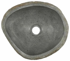 vidaXL Λεκάνη Ανοιχτό γκρι (38-45) x (30-35) x 15 εκ. Πέτρα Ποταμού