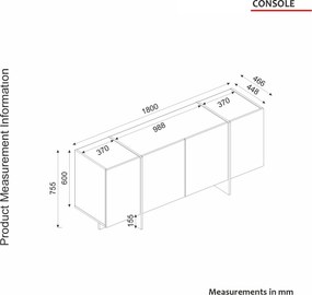 Μπουφές Μαύρο / Χρυσό ROSANE 180x46,6x75,5