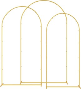 vidaXL Αψίδα Γάμου 3 pcs Χρυσό Ατσάλι