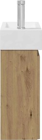 vidaXL Μονάδα μπάνιου με βρύση Artisan Δρυς 45,5 x 22,5 x 84 εκ