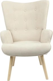 Πολυθρόνα Fluffy ύφασμα μπεζ-φυσικό πόδι 75x69x96εκ 75x69x96 εκ.