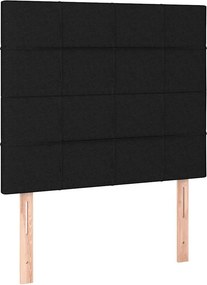 vidaXL Κρεβάτι Boxspring με Στρώμα &amp; LED Μαύρο 90x190 εκ. Υφασμάτινο