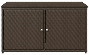 vidaXL Ντουλάπι Αποθήκευσης Κήπου Καφέ 110x55x60,5 εκ. Συνθετικό Ρατάν