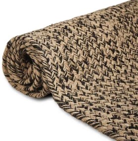 vidaXL Χαλί Φυσικό και μαύρο 140 x 200 cm Γιούτα
