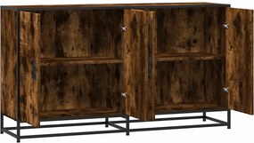 vidaXL Sideboard Καπνιστή δρυς 134x35x76 cm Ξύλινη κατασκευή