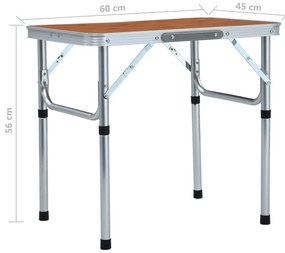 vidaXL Τραπέζι Κάμπινγκ Πτυσσόμενο 60 x 45 εκ. Αλουμινίου