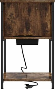 vidaXL Κομοδίνο 2 τεμ. Καπνιστό Δρύς 38 x 31 x 61 εκ