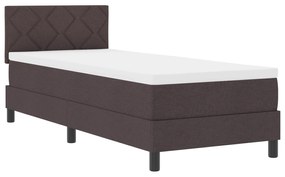 vidaXL Κρεβάτι Σπάλας με Στρώμα Σκοτεινό Καφέ 80x200 cm Υφασμάτινο
