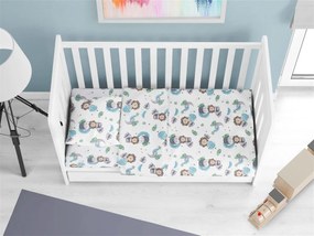 DIMcol Κατωσέντονο Με Λάστιχο bebe Lion 533 0,70X1,40X0,15 Sky Blue 100% Cotton 31112019040