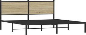 vidaXL Σκελετός Κρεβ. Χωρίς Στρώμα Sonoma Δρυς 160x200 εκ. Μεταλλικό