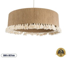 Boho Κρεμαστό Φωτιστικό Οροφής Τριφωτο 02095 GloboStar-2095-Μπεζ 2095