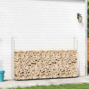 vidaXL Ράφι Καυσόξυλων 250x25x150 εκ. Γαλβανιζέ Ατσάλι