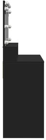 vidaXL Μπουντουάρ με LED Μαύρο 80x41x144,5 εκ.