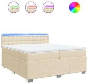 ΚΡΕΒΑΤΙ BOXSPRING ΜΕ ΣΤΡΩΜΑ ΚΡΕΜ 200X200 ΕΚ. ΥΦΑΣΜΑΤΙΝΟ 3289494