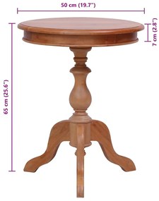 vidaXL Τραπεζάκι Βοηθητικό Φυσικό Χρώμα 50 x 50 x 65 εκ. Μασίφ Μαόνι