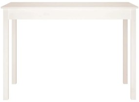 vidaXL Τραπεζαρία Λευκή 110 x 55 x 75 εκ. από Μασίφ Ξύλο Πεύκου