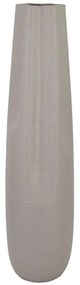 Βάζο Τσαλακωτό Γραμμωτό 15-00-22512-75 Φ18x78cm Light Grey Marhome Ceramic