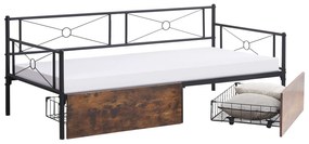 ΚΡΕΒΑΤΙ-ΚΑΝΑΠΕΣ BERNIE HM21120.01 ΜΑΥΡΟΣ ΜΕΤΑΛ. ΣΚΕΛΕΤΟΣ &amp; ΣΥΡΤΑΡΙΑ- ΓΙΑ 190x90εκ.